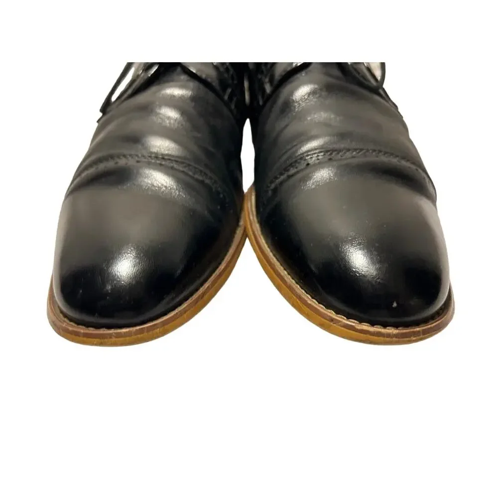 Men's Blk Stacy Adams Leather Dress Wing Tip Oxford Shoes, Casual, lace up Sz 11